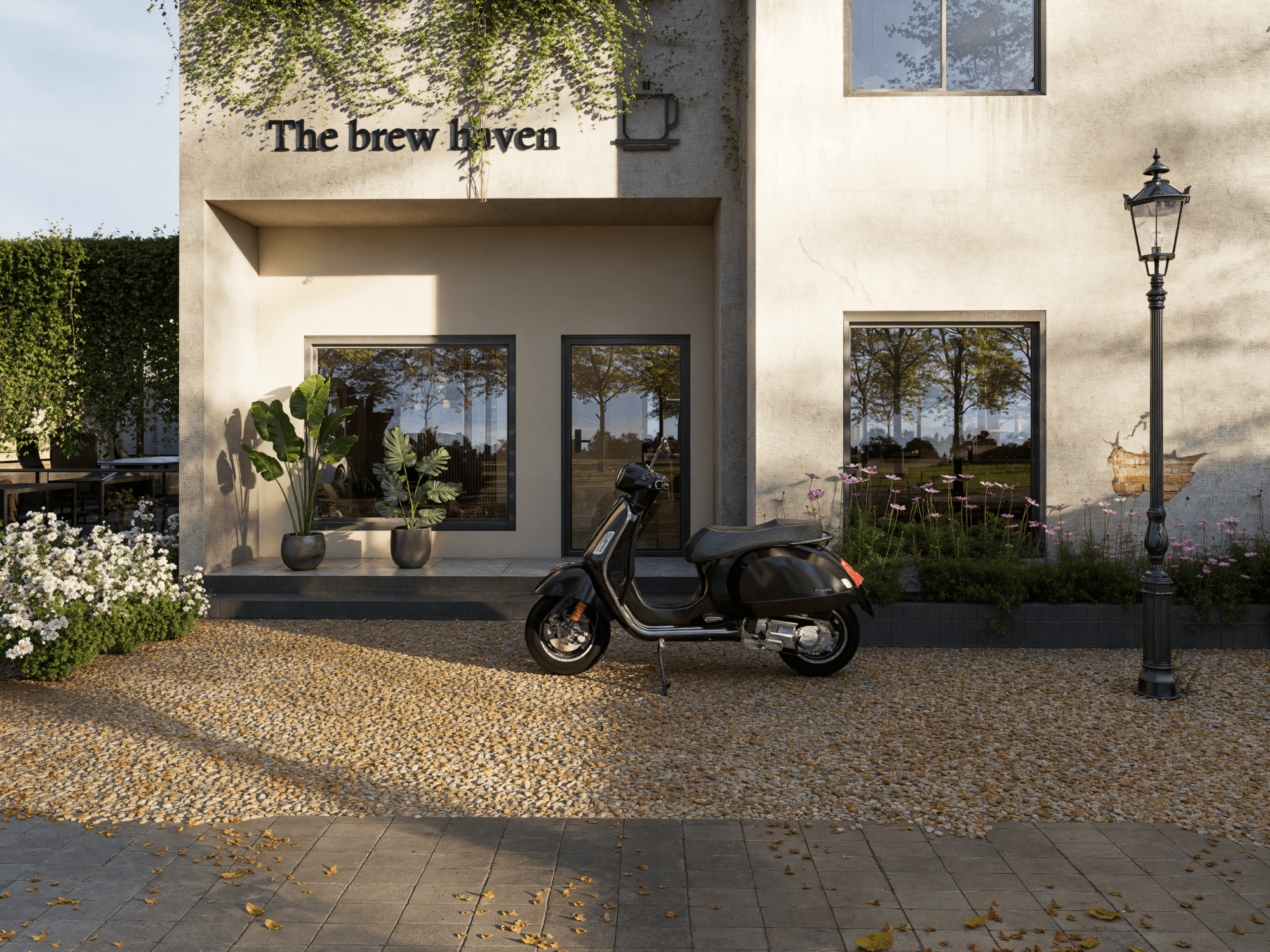 Cafe design exterior.
