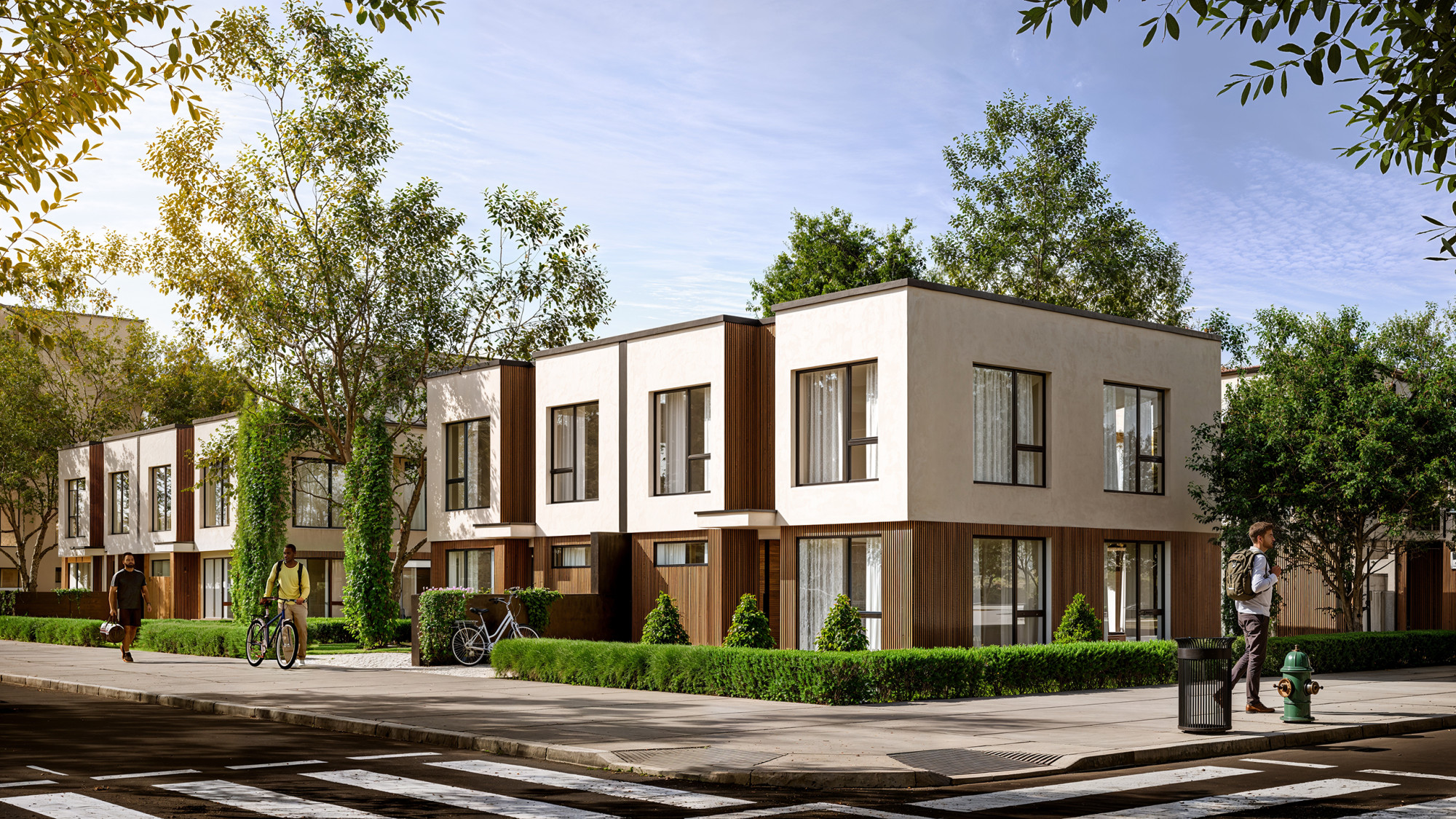 Modern Townhouse Row | Photorealistic Exterior Visualization for Pre-Sales